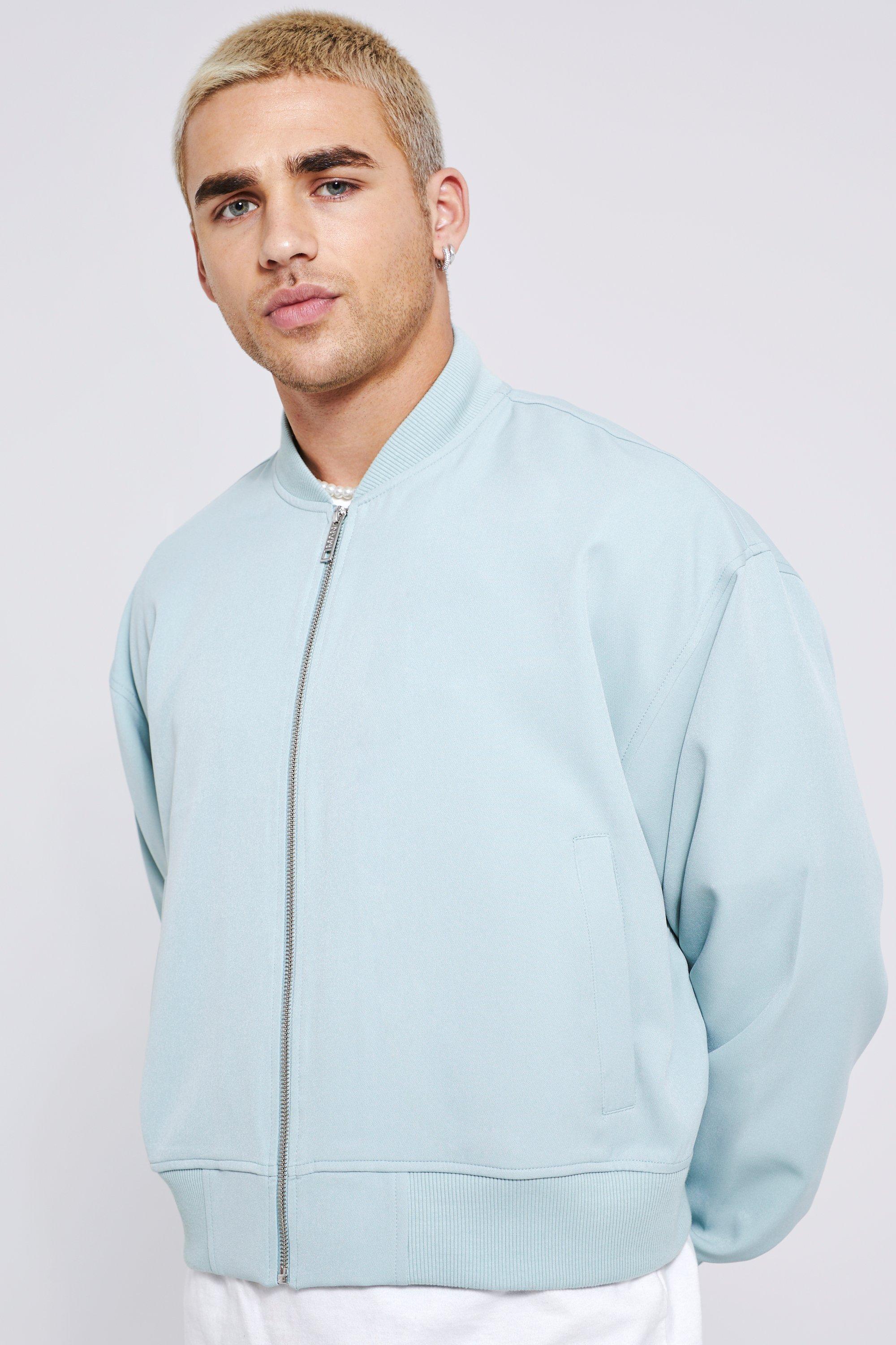 Baby blue bomber jacket hot sale mens